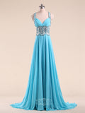 Gorgeous Court Train Chiffon Long Evening Dresses / Formal Dresses