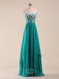 Appliques Chiffon Long Formal Dresses / Prom Gowns