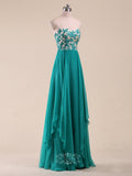 Appliques Chiffon Long Formal Dresses / Prom Gowns