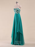 Appliques Chiffon Long Formal Dresses / Prom Gowns
