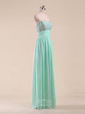 Beading Sweetheart Sleeveless Chiffon Long Prom Dresses