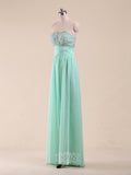 Beading Sweetheart Sleeveless Chiffon Long Prom Dresses