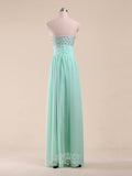 Beading Sweetheart Sleeveless Chiffon Long Prom Dresses