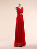Simple Chiffon Bridesmaid Dresses / Wedding Guest Dresses with V-Neck