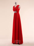 Simple Chiffon Bridesmaid Dresses / Wedding Guest Dresses with V-Neck