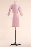 Strapless Taffeta Short Bridesmaid Dresses with Handmade Flower and Jacket