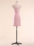 Strapless Taffeta Short Bridesmaid Dresses with Handmade Flower and Jacket