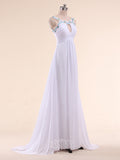 Sexy Pleated Long Chiffon Prom Dresses for Evening Party