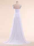 Sexy Pleated Long Chiffon Prom Dresses for Evening Party