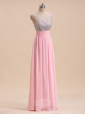 Rhinestones High Neck Chiffon Long Prom Dress / Formal Dresses
