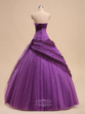 Luxurious Tulle Sweetheart Pleated Long Quinceanera Dresses / Prom Dresses