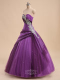 Luxurious Tulle Sweetheart Pleated Long Quinceanera Dresses / Prom Dresses