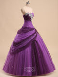 Luxurious Tulle Sweetheart Pleated Long Quinceanera Dresses / Prom Dresses