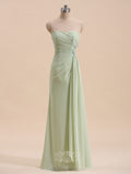 Beading Sleeveless Chiffon Long Prom Dresses