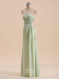 Beading Sleeveless Chiffon Long Prom Dresses
