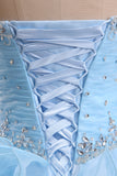 Luxurious Organza Sweetheart Sleeveless Beaded Quinceanera Dresses / Ball Gown Prom Dresses