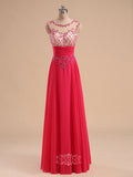 Sleeveless High Neck Long Chiffon Prom Dresses