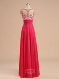 Sleeveless High Neck Long Chiffon Prom Dresses