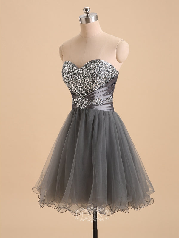 Beading Sweetheart Tulle Short Prom Dresses / Homecoming Dresses