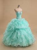 Rhinestones Sweetheart Organza Quinceanera Dresses / Prom Dresses