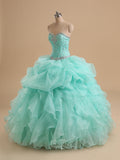 Rhinestones Sweetheart Organza Quinceanera Dresses / Prom Dresses