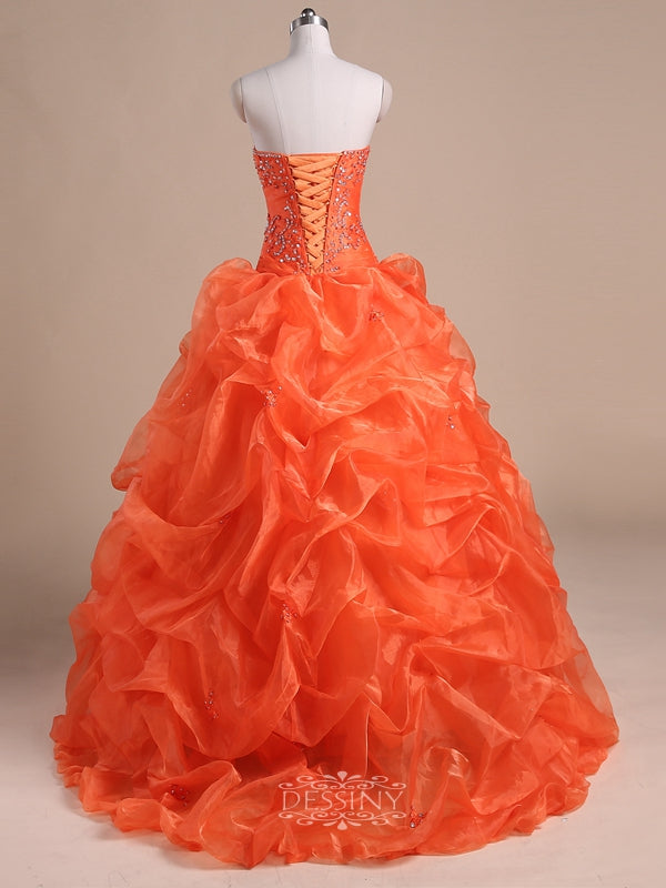 Sleeveless Tulle Quinceanera Dress / Ball Gown Prom Dresses with Pick-Ups