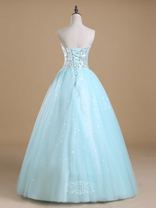 Tulle Sequined Quinceanera Dresses / Long Prom Dresses