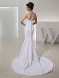 Trumpet/Mermaid Beading Sweetheart Sleeveless Long Taffeta Wedding Dresses