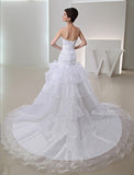 Trumpet/Mermaid Beading Sweetheart Long Organza Wedding Dresses