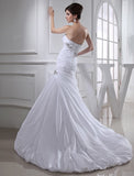 Beading Trumpet/Mermaid Long Taffeta Wedding Dresses