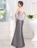 Beading Strapless Sleeveless Taffeta Long Applique Mother of the Bride Dresses