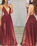 A-Line/Princess Sleeveless Spaghetti Straps Chiffon Long Ruched Prom Dresses