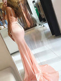 Trumpet/Mermaid Spaghetti Straps Sleeveless Satin Long Prom Dresses