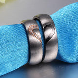 "Heart Design" Titanium Gemstone Promise Rings for Couples