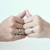 "Heart Design" Titanium Gemstone Promise Rings for Couples