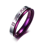 "Love Token" Gemstone Titanium Promise Rings for Couples