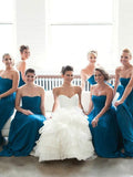 A-Line/Princess Sweetheart Sleeveless Floor-Length With Ruched Chiffon Bridesmaid Dresses