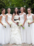 A-Line/Princess Sweetheart Short Sleeves Floor-Length With Ruched Chiffon Bridesmaid Dresses