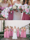 A-Line/Princess Sweetheart Sleeveless Floor-Length Ruched Chiffon Bridesmaid Dresses