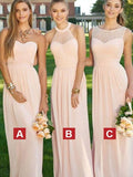 A-Line/Princess Sweetheart Sleeveless Floor-Length With Ruched Chiffon Bridesmaid Dresses