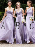 A-Line/Princess Sleeveless Floor-Length Chiffon Bridesmaid Dresses