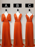 A-Line/Princess Ruffles V-neck Sleeveless Floor-Length Jersey Bridesmaid Dresses