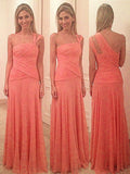 Sheath/Column One-Shoulder Sleeveless Floor-Length Chiffon Bridesmaid Dresses