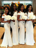 Trumpet/Mermaid Scoop Short Sleeves Floor-Length With Layers Stretch Crepe Bridesmaid Dresses