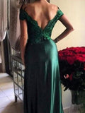 A-Line/Princess Off-the-shoulder Asymmetrical Organza Prom Dresses with Applique