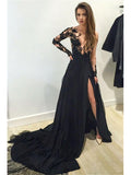 Sheath/Column Bateau Court Train Chiffon Prom Formal Evening Dresses with Lace
