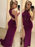 Sheath/Column Scoop Long Jersey Prom Formal Evening Dresses