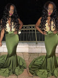 Trumpet/Mermaid Scoop Sweep/Brush Train Satin Prom Formal Evening Dresses