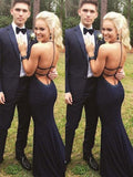 Sheath/Column Halter Sweep/Brush Train Jersey Prom Formal Evening Dresses with Beading