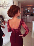 Trumpet/Mermaid Sweetheart Long Satin Prom Formal Evening Dresses with Applique